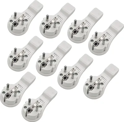 Produktbild von 10x ARLI Schutzkontakt Winkelstecker weiß – extra flach mit Bügel
