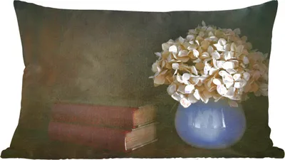 Produktbild von MuchoWow® Zierkissen Sofakissen Wohnzimmer Dekokissen 50x30 cm Hortensie - Stilleben - Blumen - Wohnzimmerdekoration - Polster mit Photo