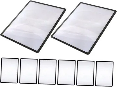 Image de Loupe de lecture portable - Loupe compacte de poche - Pour lire des livres - Grossissement 3x - 18 x 12 cm - Noir