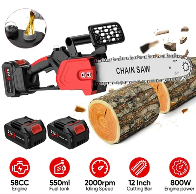 Produktbild von Elektrische Kettensäge - Akku-Hochentaster - Bürstenloser Motor - 3500 W - 30-cm-Schwert - Für 21-V-Akku