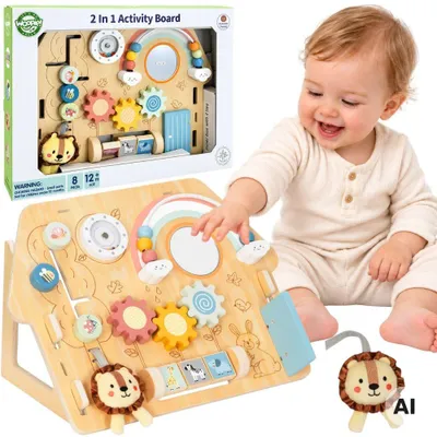 Imagen del producto de Tablero de manipulación de casa 2 en 1 Woopie Green 8 uds.
