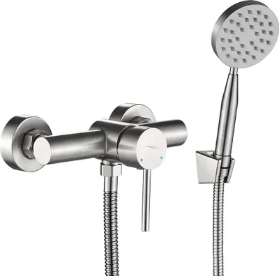 Produktbild von Wandmontierte Duscharmatur mit Duschset Silber NOIA BNK_241D