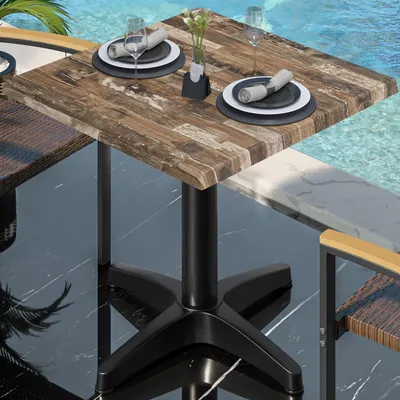 Produktbild von WBC | Bistro Außen Tisch | B:T:H 60 x 60 x 80,5 cm | Vintage Old / Schwarz | Quadratisch | Bistrotisch Gastro Tisch