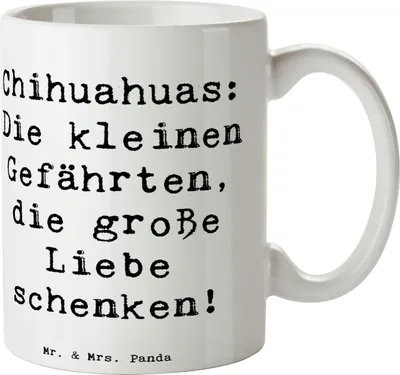 Produktbild von Mr. & Mrs. Panda Kaffeetasse Spruch Chihuahua Liebe - Weiß - Geschenk, Becher, Hund, kleine Gefährten, Hunde, treuer Begleiter, Kaffeepott, Keramiktasse, intelligente