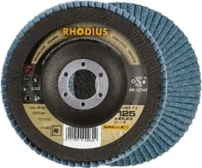 Produktbild von 10 x RHODIUS Fächerschleifscheibe Fächerscheibe LSZ F3 Ø 125 mm Korn 40