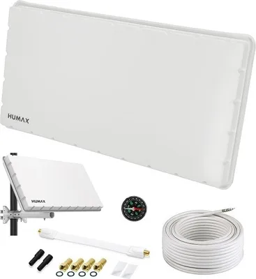 Produktbild von Humax Single Flat Sat Flachantenne H39D SET Satelliten-Flachantenne inkl. Wand- und Masthalterung für 1 Teilnehmer