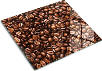 Obrázek produktu pro Kryt varné desky – Kryt na indukční desku – Ochranná skleněná deska – 60x52 cm – Skleněné ochranné desky na sporák – Odolná proti poškrábání a nárazům – Snadné čištění – Hygienická – Tvrzené sklo – Protiskluzové nožičky – Kávová zrna