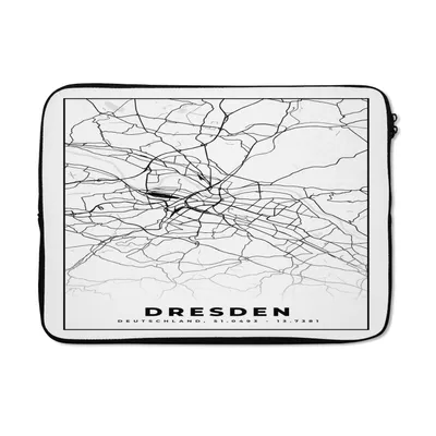 Produktbild von MuchoWow® Laptop Hülle 13 Zoll Karte - Dresden - Stadtplan Laptoptasche - Laptophülle - Sleeve - Rundumschutz