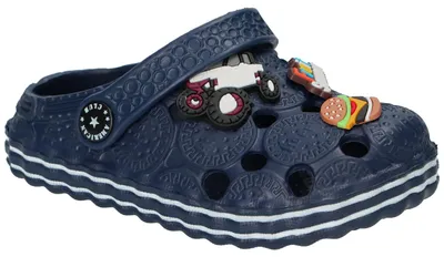 Produktbild von American Club NH204, Kinder Clogs EVA leicht Badeschuhe mit Ansteckern bequem, Navy 26