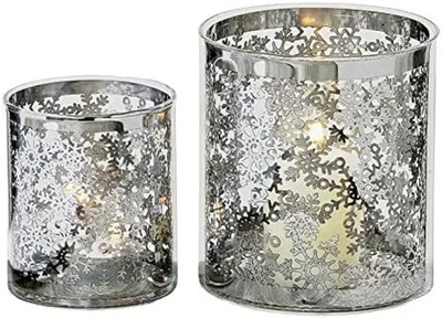Produktbild von Windlicht Slana S/2 H8-10cm Metall silber 2er Set