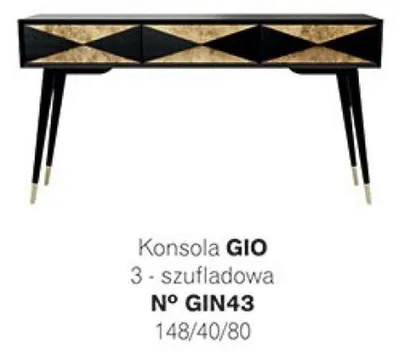 Obrázek produktu pro konzolový stolek Konzolová komoda Úložný stůl Dřevo Moderní zlatý design