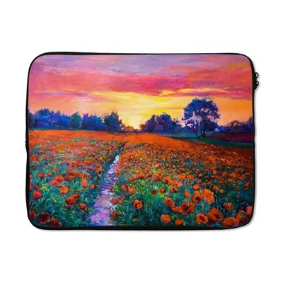 Produktbild von MuchoWow® Laptop Hülle 15 Zoll Malerei - Natur - Blumen - Ölfarbe Laptoptasche - Laptoptasche - Sleeve - Rundum-Schutz