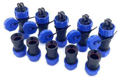 5 Stück SP17 2-polige Luftfahrtstecker, IP68, 500V/10A, lötfrei