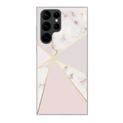 Produktbild von MuchoWow® Handyhülle Schutzhülle Hülle für Samsung Galaxy S22 Ultra Marmor - Gold - Rosa Silikon Softcase Handy Hülle - Abbildung