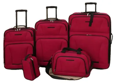 Image de Ensemble de valises, fabriqué en ABS durable, design léger et compact, couleur rouge