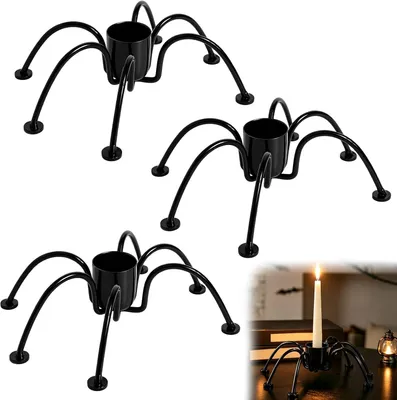 Produktbild von 3 Halloween-Kerzenhalter, Metall