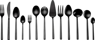 Produktbild von ECHTWERK Tafelbesteck Set LINUS - mattiert 68tlg , Farbe:Schwarz