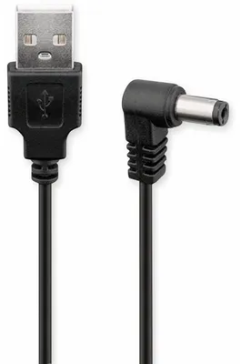 Zdjęcie produktu dla Goobay 55157 Kabel USB-DC 5,5 x 2,1 mm, 0,5 m, czarny - wtyczka USB 2.0 (typ A) > wtyczka DC (5,50 x 2,10 mm)