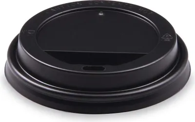 Obrázek produktu pro Víčko černé pro kelímky 0,3 l průměr 90 mm - 100 ks
