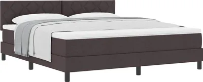 Obrázek produktu pro vidaXL Skříňová postel s matrací tmavě hnědá 180 x 200 cm látka