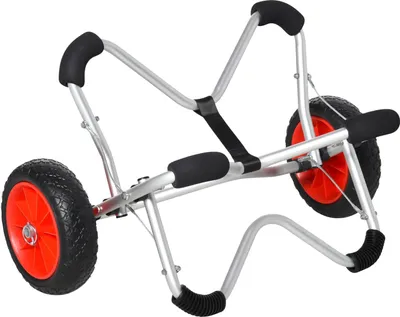 Produktbild von Kajakwagen Alu Bootswagen Faltbar, Transportwagen Mit PolyurethanReifen, Silber, Bis 75 Kg, 75X43X46 Cm
