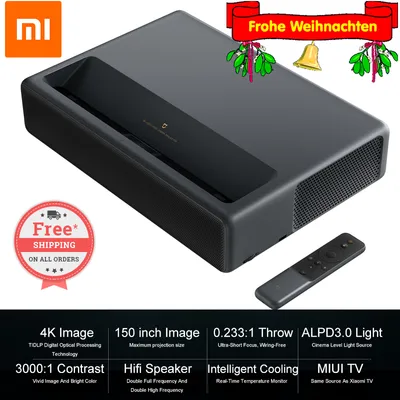Produktbild von [EU Lager ]Xiaomi Mijia Laser Projector Laserprojektor beamer Projection TV 4K 5000 lumens MAX 150 inch EU