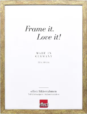 Image de Cadre photo en bois effet antique doré 50x75 cm avec verre muséum
