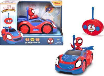 Obrázok produktu pre Jada Toys Marvel Spider-Man Spidey, diaľkovo ovládané auto, mierka 1:24 – RC auto s figúrkou Spideya, 17 cm
