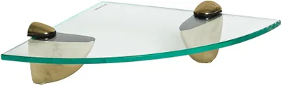 Produktbild von Harbour Housewares Eckregal aus Glas, schwebend – 20 cm – Klar/Gold