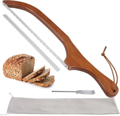 Obrázok produktu pre Píla na chlieb 40 cm, nehrdzavejúca oceľ, zúbkovaná čepeľ, drevená rukoväť, pre domáci chlieb