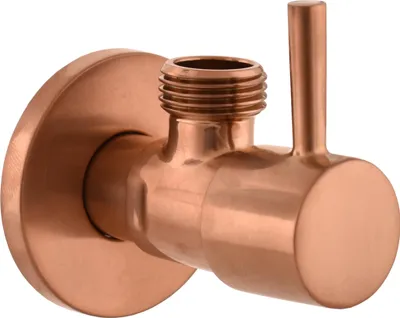 Obrázok produktu pre Rohový ventil s keramickým vrchom 1/2" x 3/8", zlatoružový - kartáčovaný RV0238ZRK, RAV Slezák