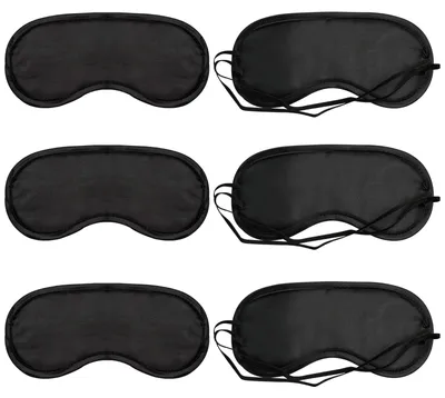 Productafbeelding van Slaapmaskerset, 6-delig, slaapmasker van zijde, oogmasker/oogband voor dames en heren, draagbare slaapbril met elastische banden, geschikt voor reizen en nachtdiensten.
