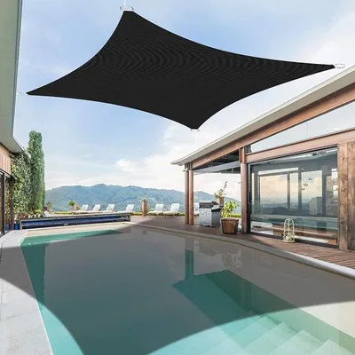 Obrázok produktu pre Vodotesné slnečné plachty s ochranným vypuklým tvarom s rozmermi 2 x 3 metre, ideálne na ochranu pred vetrom a slnkom.