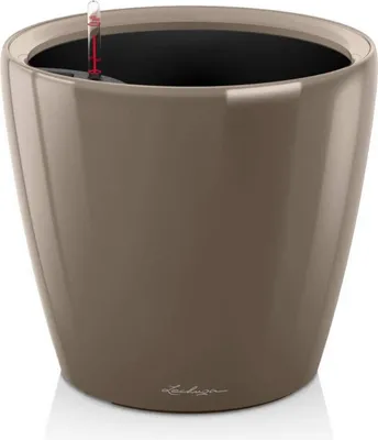 Zdjęcie produktu dla Donica Doniczka Lechuza Do Domu Na Taras CLASSICO LS 28/26 taupe-szarobrązowy połysk