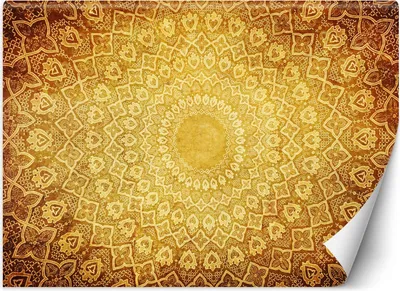 Produktbild von Vlies fototapete Orientalisches goldenes Mandala 100x70 cm Feeby Orange inkl. Kleber einfache Montage