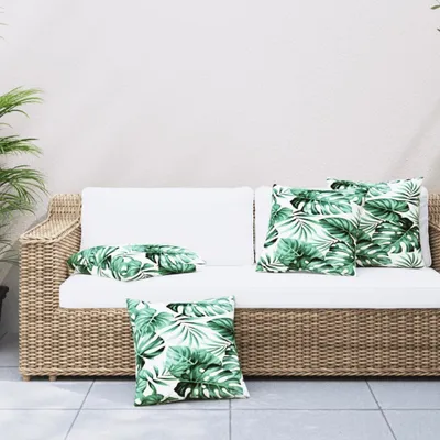 Produktbild von Maison Exclusive - Sofakissen 4 Stk. Blattmuster 50x50 cm Stoff