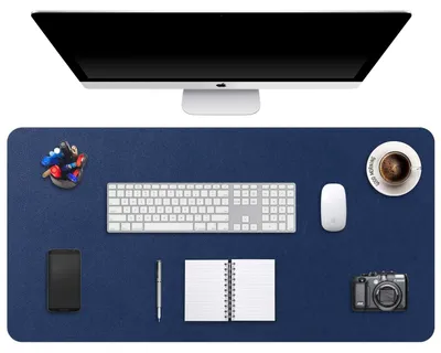 Image de Grand tapis de bureau, protection de bureau en cuirPolyuréthaneimperméable + suède antidérapant (120 x 43 cm)