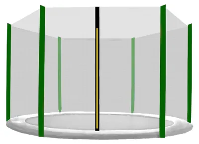Obrázek produktu pro INLEA Venkovní ochranná síť na trampolínu o celkovém průměru 250 cm na 6 tyčí – tmavě zelená