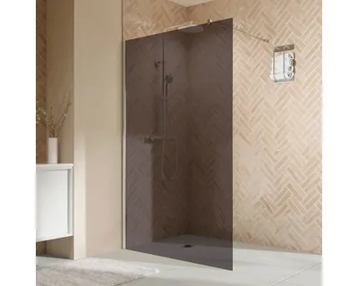 Produktbild von Walk In mit BREUER Elana 2.0 140 x 200 cm Profil abgerundet chrom Glasdekor Grau Reversibel