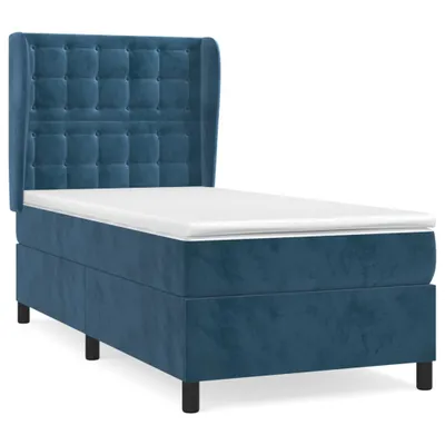 Produktbild von vidaXL Boxspringbett mit Matratze Dunkelblau 90x200 cm Samt