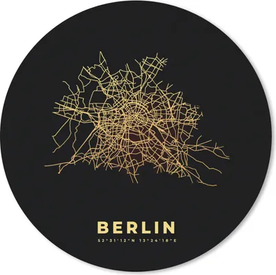 Produktbild von MuchoWow® Mauspad Mousepad Berlin - Gold - Stadtplan - Karte 40x40 cm - Mousepads - Maus Mat - Pad - Mausunterlage - Schreibtisch Accessoires