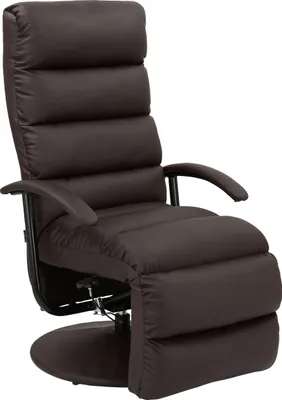 A brown recliner chair is shown against a white background.