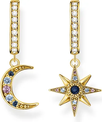 Produktbild von THOMAS SABO Creolen "Mond und Stern" Silber, gelbvergoldet C