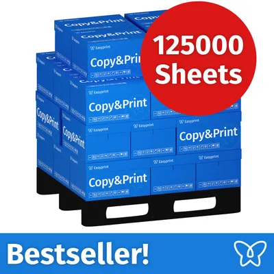 Zdjęcie produktu dla NOWOŚĆ: Easyprint Papier do drukarek i kopiarek, 125000 arkuszy, 25 x 5000, A4, Premium, ekstra biały, CIE 160, Zwycięzca testów, Certyfikat PEFC