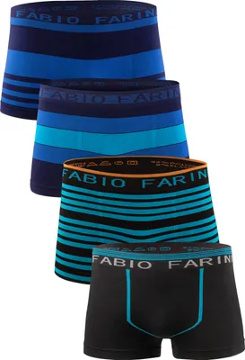 Produktbild von Fabio Farini - 4 Stück Herren Unterhosen - Männer Retroshorts aus weicher Microfaser im sportlichen Look mit Logoschriftzug