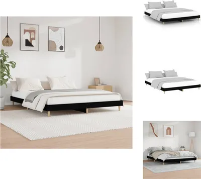 Immagine prodotto di vidaXL Struttura letto nera 200x200 cm in legno - Letti e strutture letto