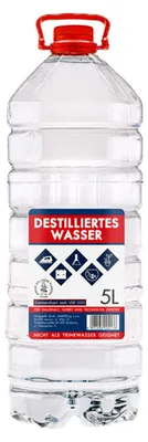 Produktbild von 5L Destilliertes Wasser demineralisiert für Haushalt, Hobby und Auto Wasserkanister Bügelwasser entmineralisiert