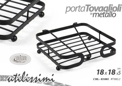 Produktbild von Famanu Serviettenhalter Metall 18 x 18 x 5 cm - Schwarz