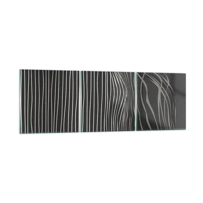 Produktbild von Bilder auf glas - 3 Teile - Abstraktion Streifen Schwarz und Weiß - 90x30cm - Glasbilder - Wandbilder - Bilder - Wanddekoration aus Glas - Glas Bilder - Wandbild auf Glas - GCA90x30-4152