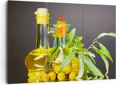 Produktbild von Bild auf Leinwand - Leinwandbild - Flasche Glas Olive Öl - 165x110cm - Wand Bild - Wanddeko - Leinwanddruck - Bilder - Kunstdruck - Wanddekoration - Leinwand bilder - Wandkunst - CE165x110-2168